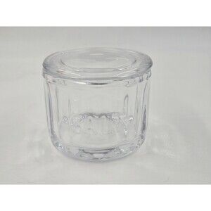 Clear Glass Salt Cellar w Lid Salt Storage Container Salt Box Kitchen Farmhouse